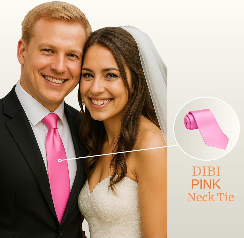 DIBI Solid Color Ties for Men, Formal Mens Ties, Neck Tie, Classic Tie for Boys Women Teens, Wedding Business Costume Necktie - Image 4